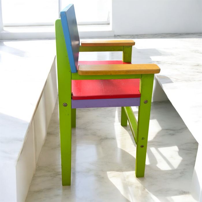 Kolorowe krzesełko dla dziecka z litego drewna bukowego Polskie