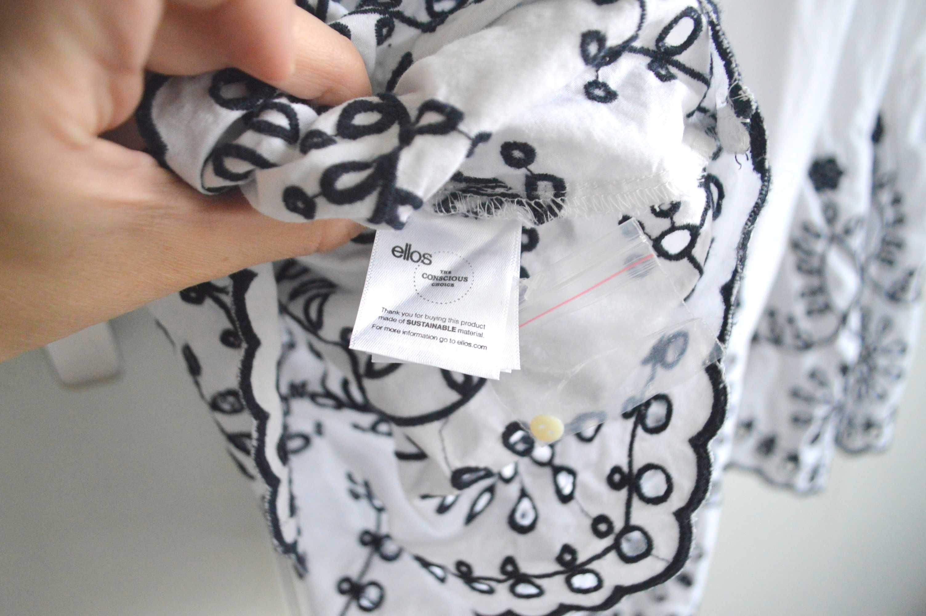 Ellos bluzka M organiczna bawełna 100% minimalizm boho haftowana