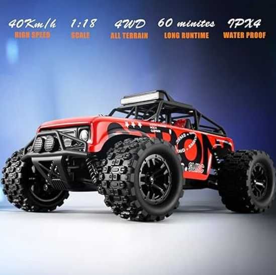 Auto terenowe zdalnie sterowane 40 km/h 4WD 2 akumulatory 60 min jazdy