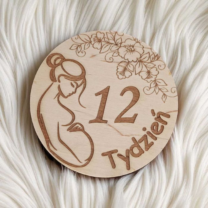 Drewniane Tabliczki z Miesiącami Do Sesji Ciążowych