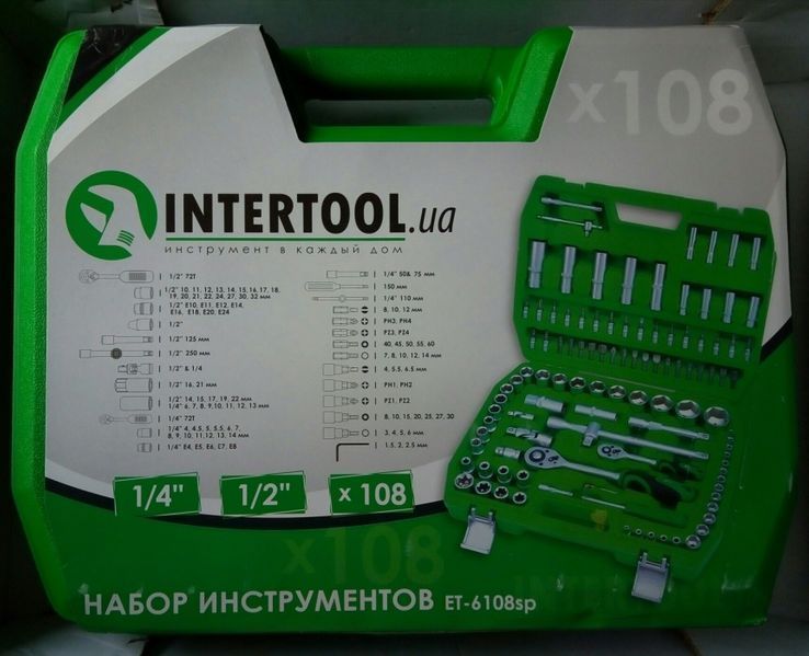 Набір інструментів,головок,108,INTERTOOL,РОЗПРОДАЖ,КИЇВ