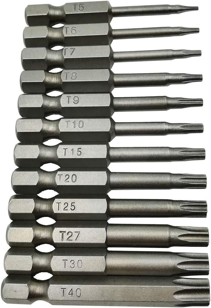 Conjunto de 12 bits torx longos para aparafusadora
