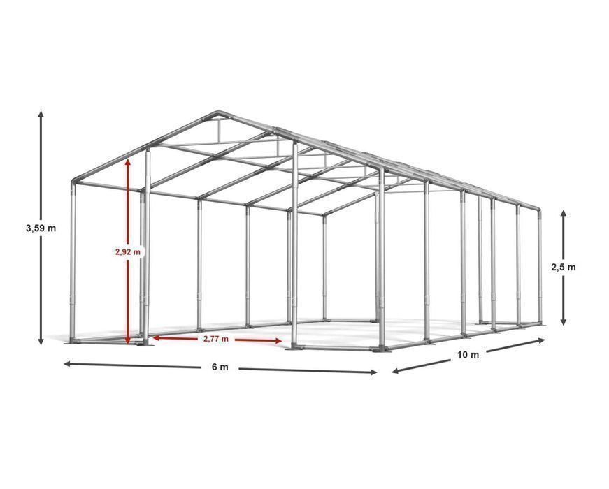 Namiot magazynowy Namiot całoroczny Hala namiotowa 6x10x2,5m W MSD