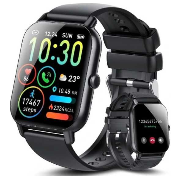 NOWY Zegarek SmartWatch sportowy IP68: 24 tryby sportowe