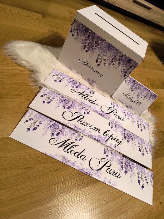 Skrzynka na koperty, pudełko na obrączki, tablice do samochodu