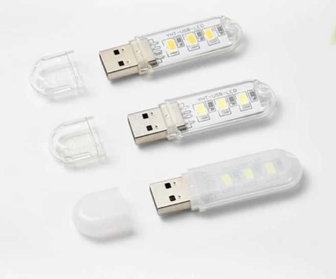 USB ліхтарик (USB фонарик) (USB LED) 3 світлодіоди - матовий