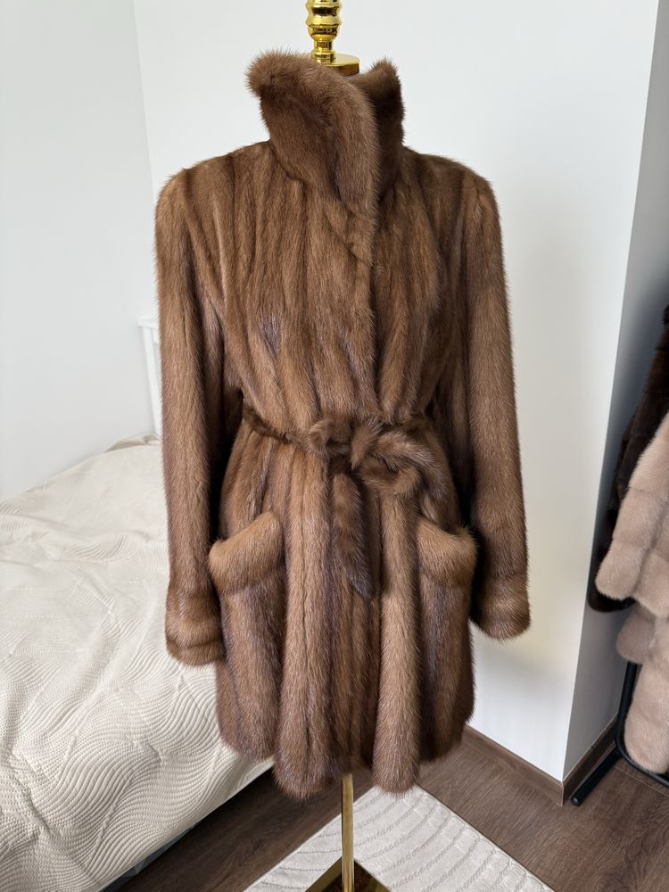 Futro naturalne z norek, L-XL