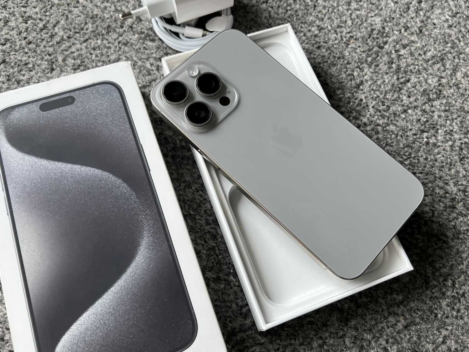 iPhone 15 Pro Max 256GB TITANIUM GREY BATERIA 100% Gwarancja FV23%