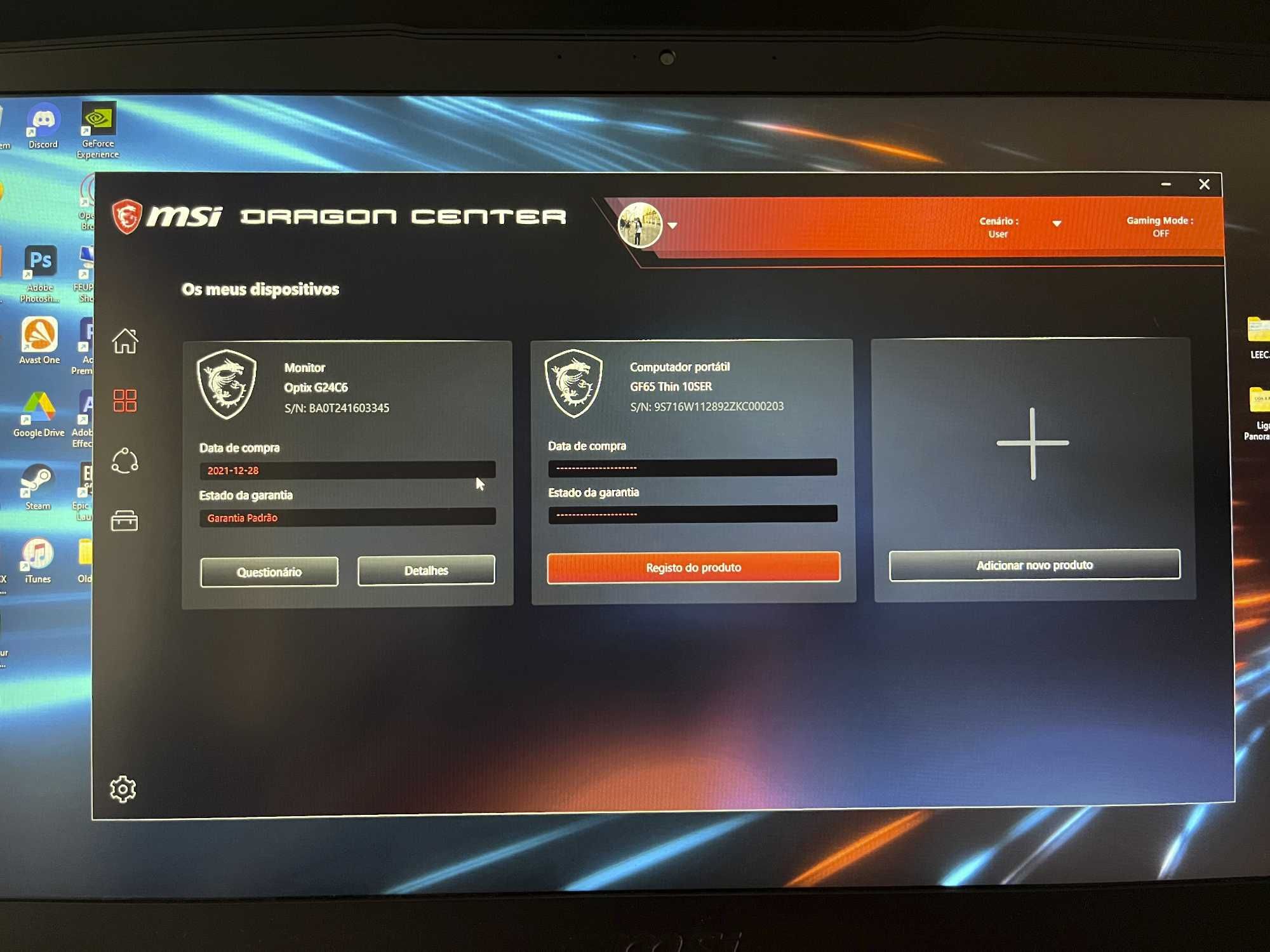 MSI GF65 Gaming, i7, GTX 2060, Rápido e Potente, Oportunidade!