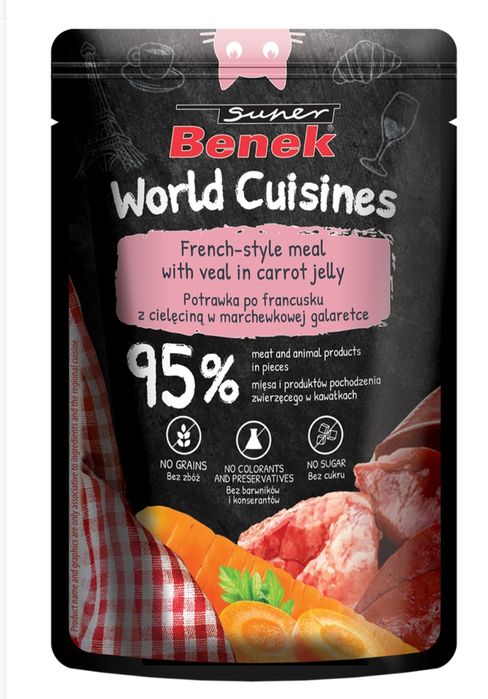 Super Benek World Cuisines cielęciną w marchewkowej galaretce 10x100g