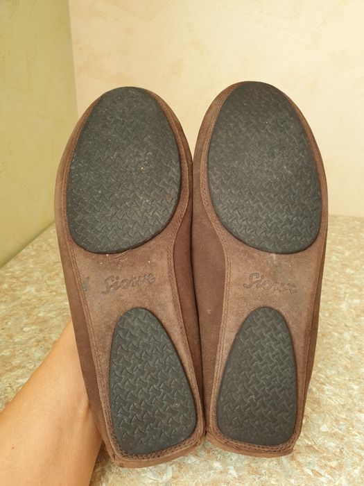 мокасины тапочки жіночи  натуральні хутро та замш р.38,5 25,3 см