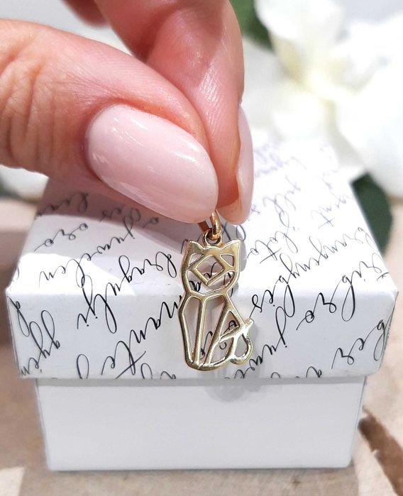 Złota zawieszka p.585/1,01g  Kot