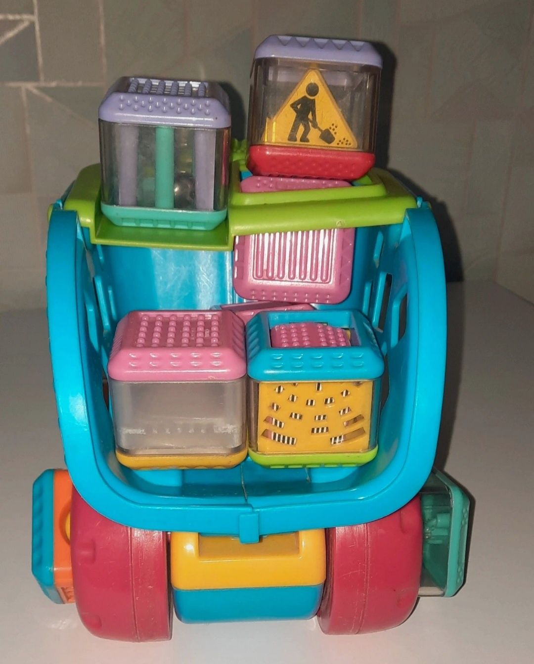 Samochód, klocki Fisher price, klocki sensoryczne