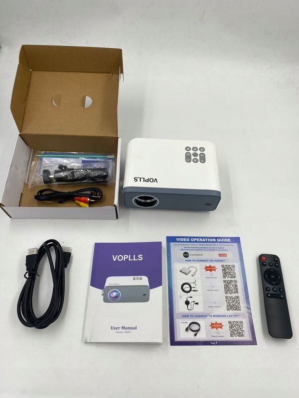 mini projector voplls 12000l full hd 1080p telefon laptop pc opis