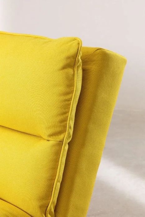 Kanapa sofa rozkładana Birdy żółta z tkaniny Veka DOSTAWA OKAZJA !!!