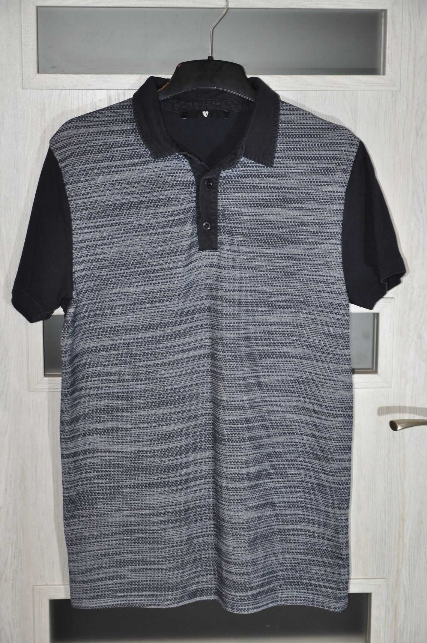 Polo męskie czarno-szare V r. M