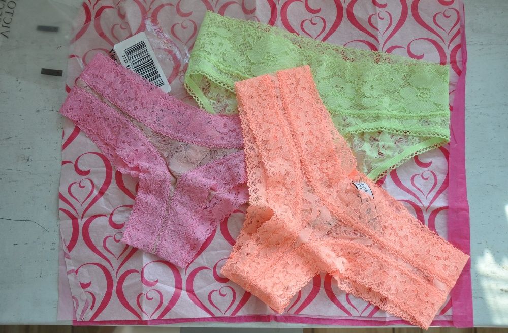 Nowe Victoria's Secret koronka brazyliany XS S VS figi nowe neon