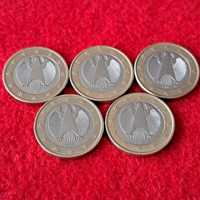 Seria 2002 r. 5 monet 1 Euro Niemcy Orzeł Federalny