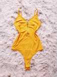 Żółte prążkowane body na ramiączka Bikbok XS/S