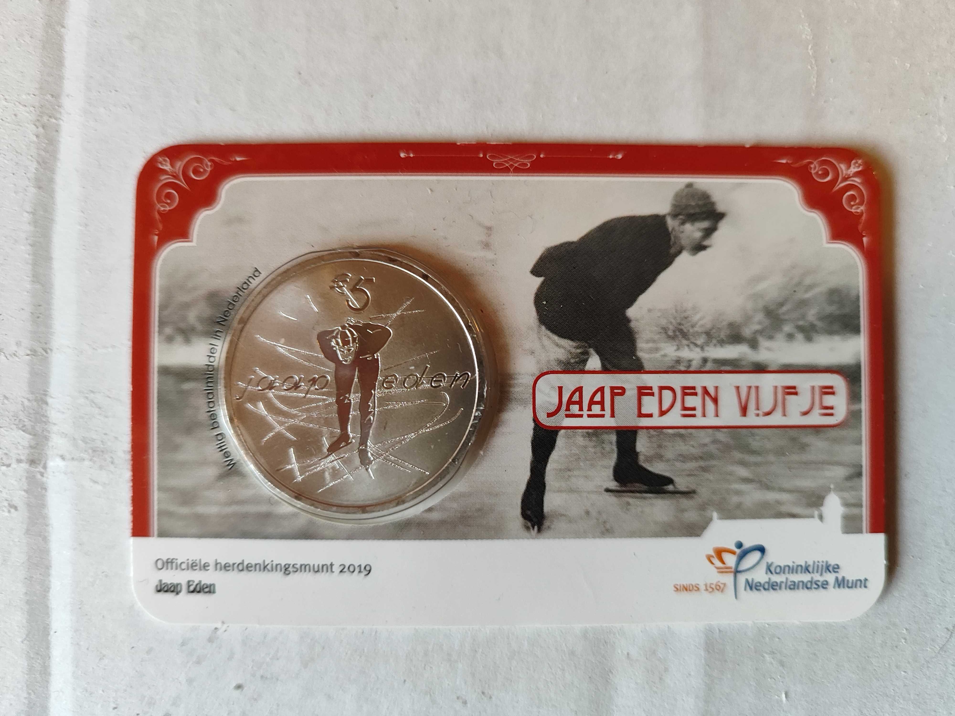 Coincard de moeda de 5€ UNC - Jaap Eden