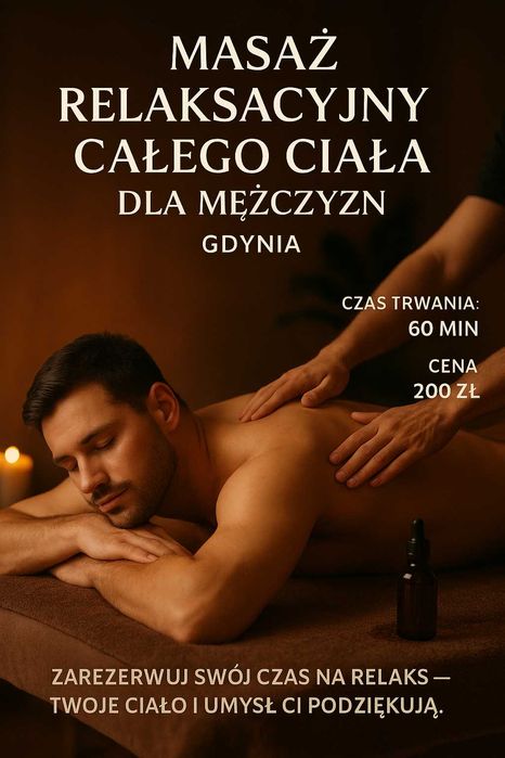 Masaż relaksacyjny całego ciałą dla mężczyzn (nie leczniczy)