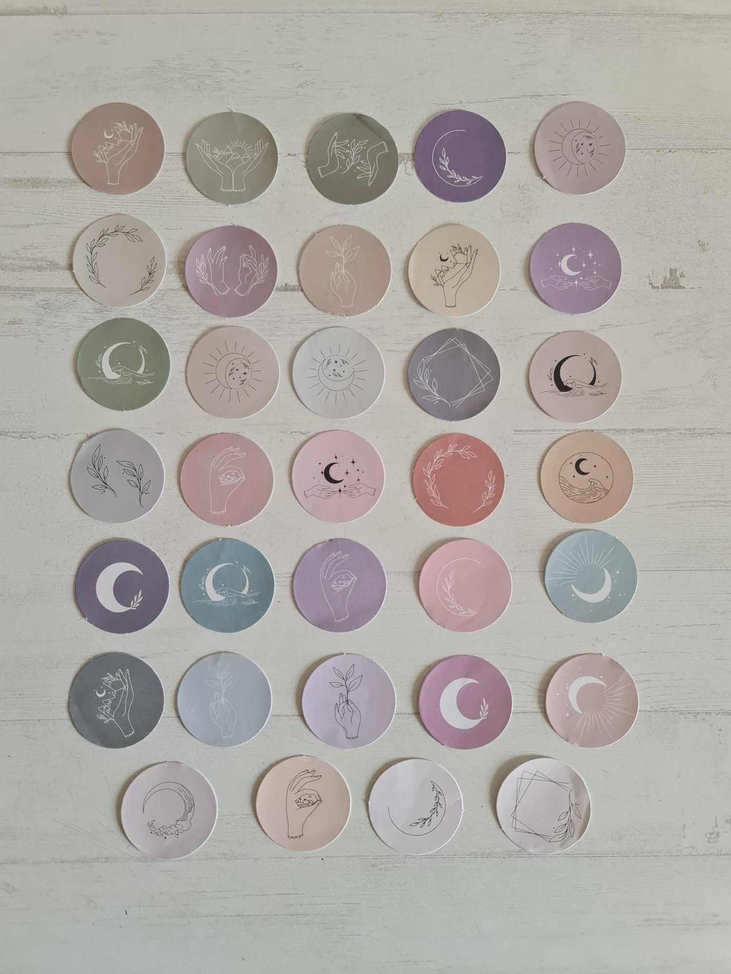 34 Autocolantes Espirituais Celestiais Lua Etiquetas Adesivas Stickers