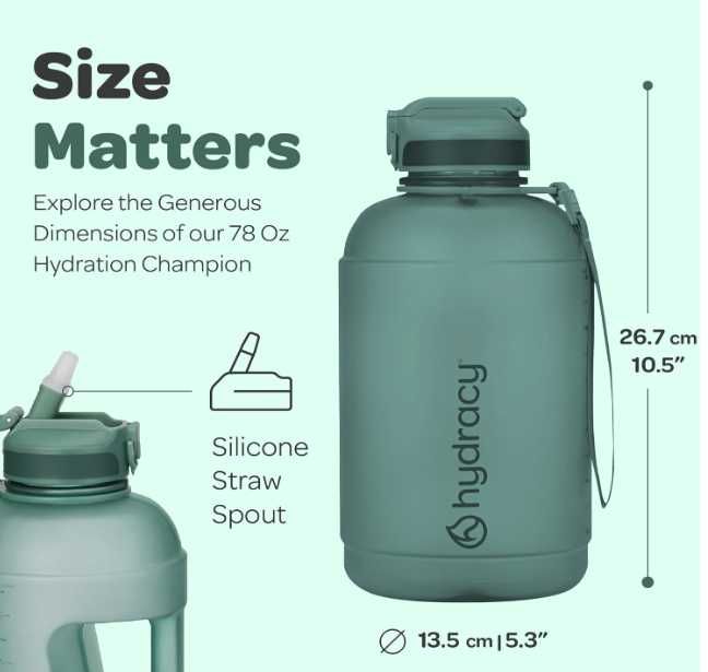 Dużą butelka na wodę 2.3L z Etui i paskiem na ramię Hydracy  Nr.636