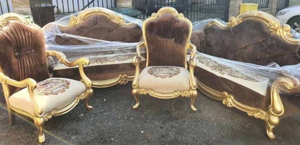 Zestaw wypoczynkowy 2 sofy + 2 fotele w stylu barokowym