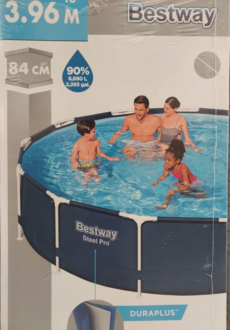 Basen stelażowy z pompą 396x84cm Bestway