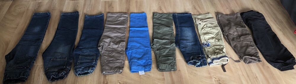 10 par spodni 104-128 chłopięce spodnie zestaw