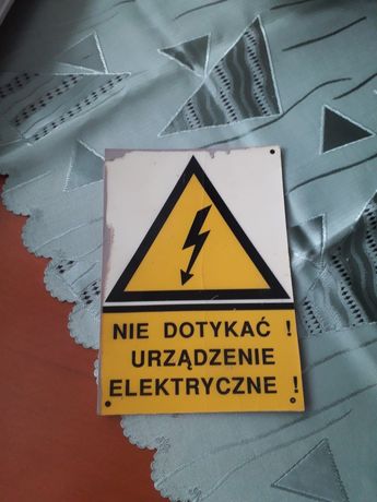 Tablica informacyjna ostrzegawcza urządzenie elektryczne