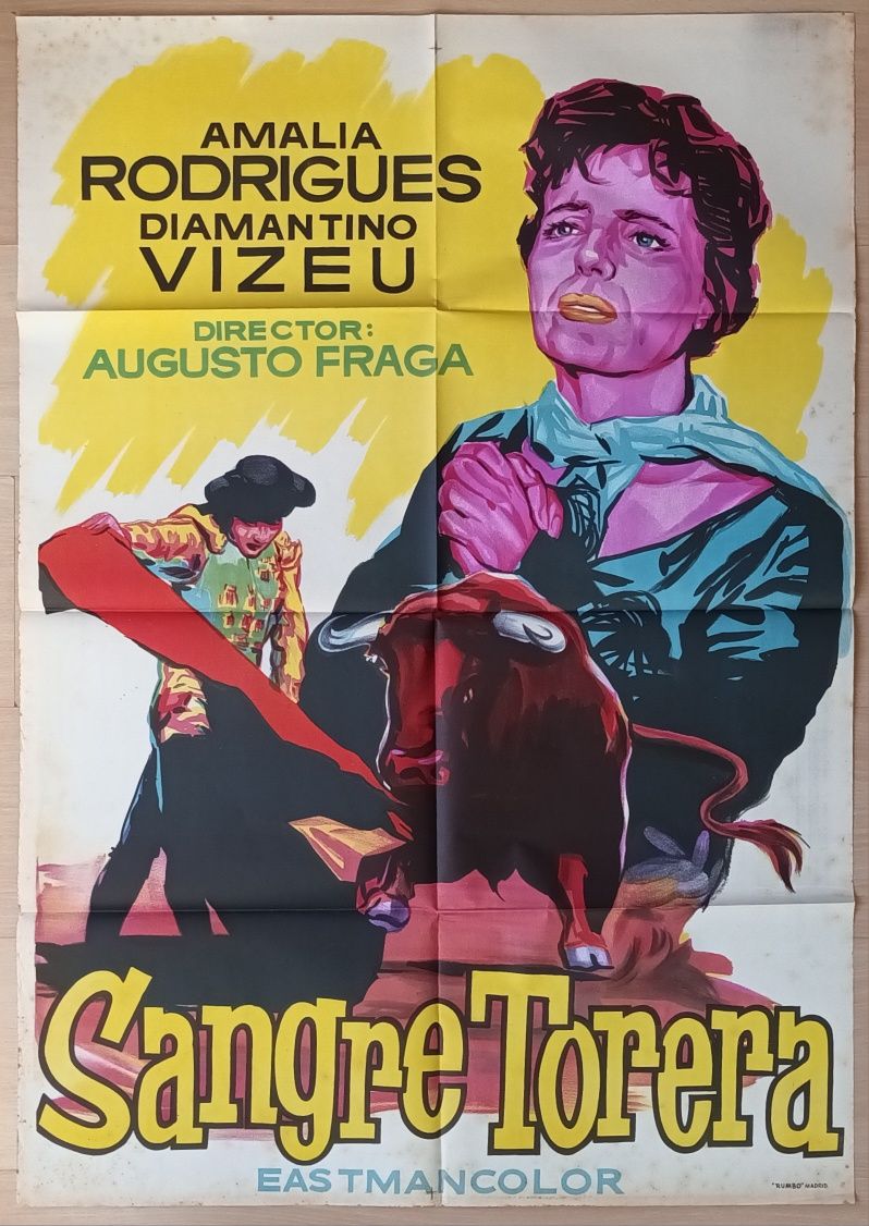 Amalia Rodrigues POSTER CARTAZ 1958 Sangue Toureiro ORIGINAL 100X70 cm