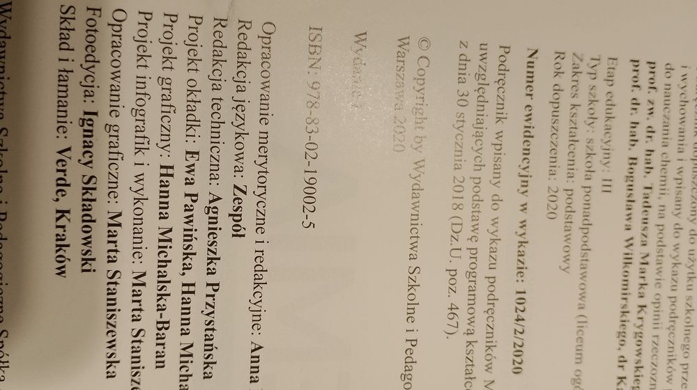 Podręcznik szkoła średnia Chemia WSiP klasa 2