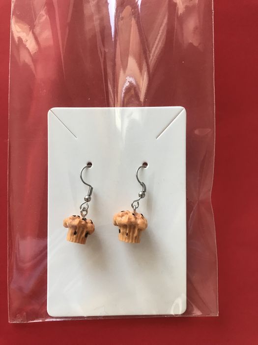 Oryginalne kolczyki, babeczki, mufinki z czekoladą, hand made, nowe