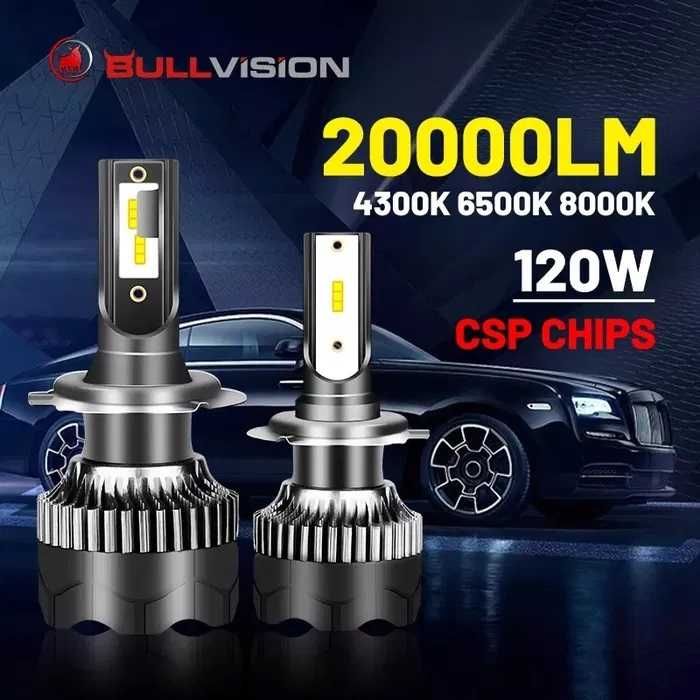 Led лампы Bullvision H8/9/11 120w 6500K 20000LM