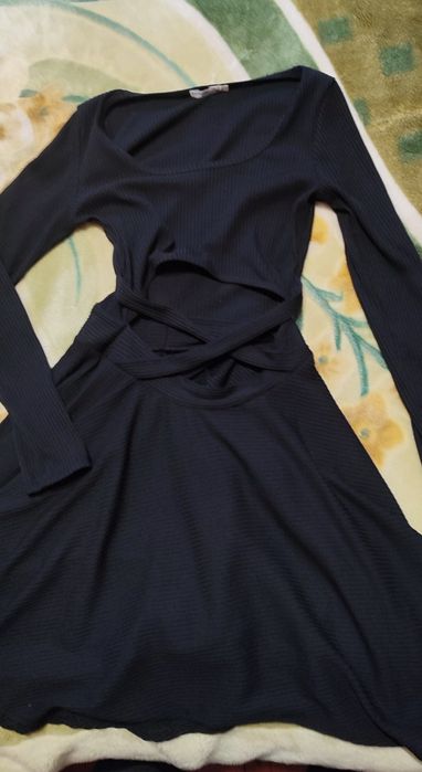 Плаття в рубчик на довгий рукав