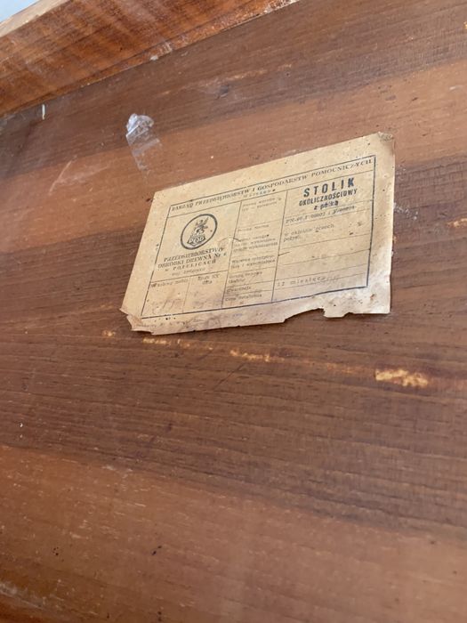 Stolik ława PRL wysoki połysk