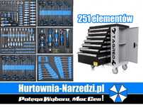 Wózek warsztatowy z narzędziami 251el szafa narzędziowa szafa warsztat