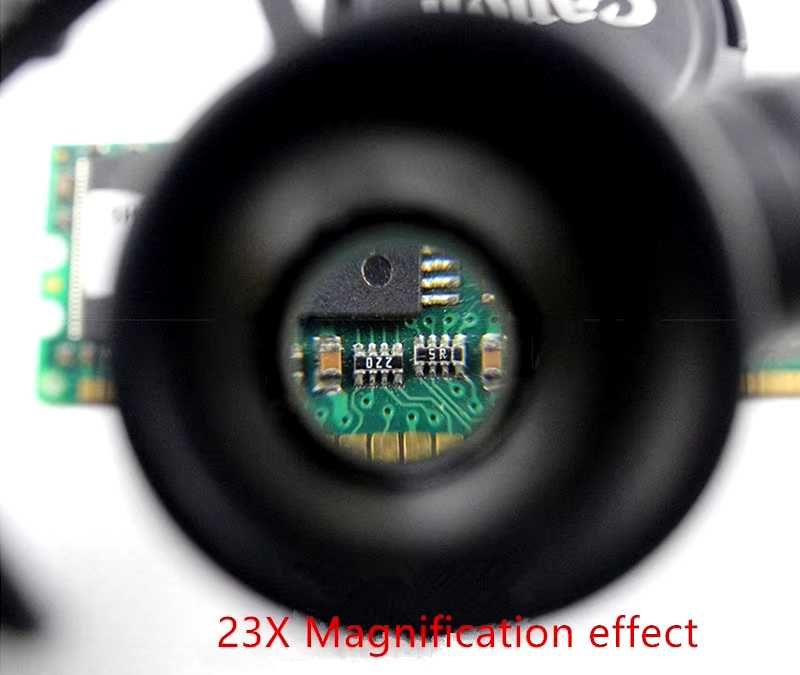 Óculos relojoeiro microscópio lupa com LED ampliação 8x 15x 23x NOVO