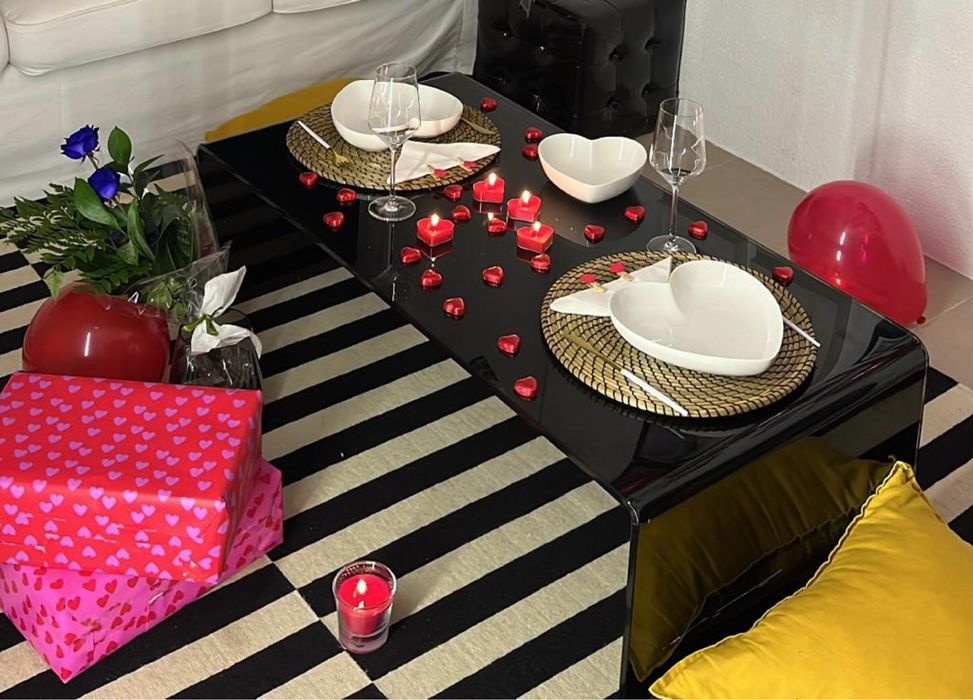 Mesa de centro de vidro preta