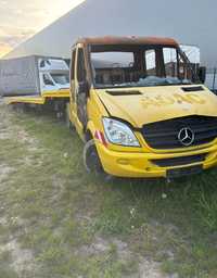 Mercedes-Benz sprinter  Sprinter laweta platforma - naczepa Kabina spalona Silnik ok