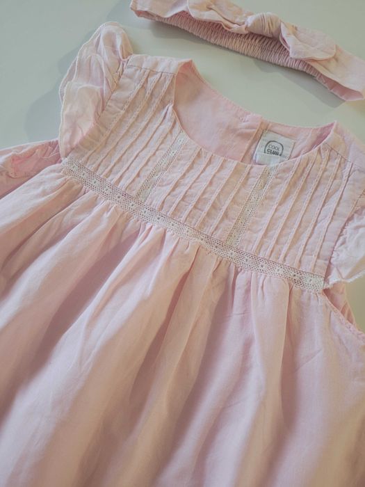 sukienka + opaska kokardka ślub wesele chrzest rozmiar 92