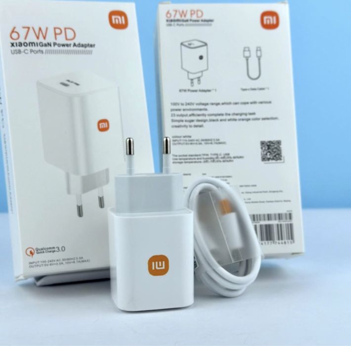 Зарядний блок+ кабель 67w зарядний пристрій Xiaomi GaN PD67W Type-C