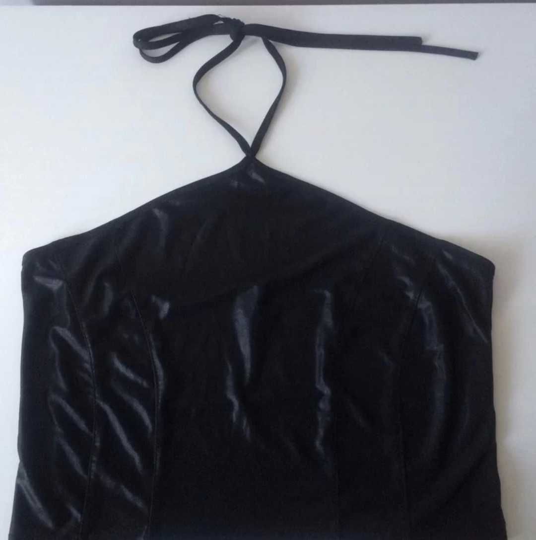 Czarny crop top bluzka gothic visual kei gotyk punk glam rock