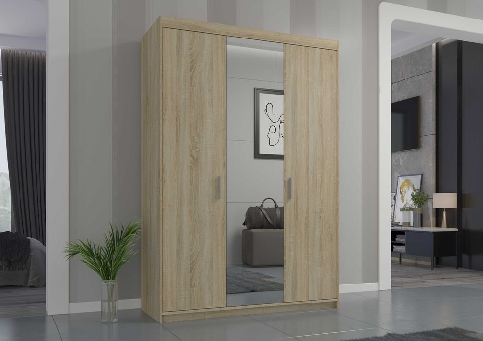 Szafa Elena 3 Drzwiowa 133cm , Biała , sonoma , lefkas,