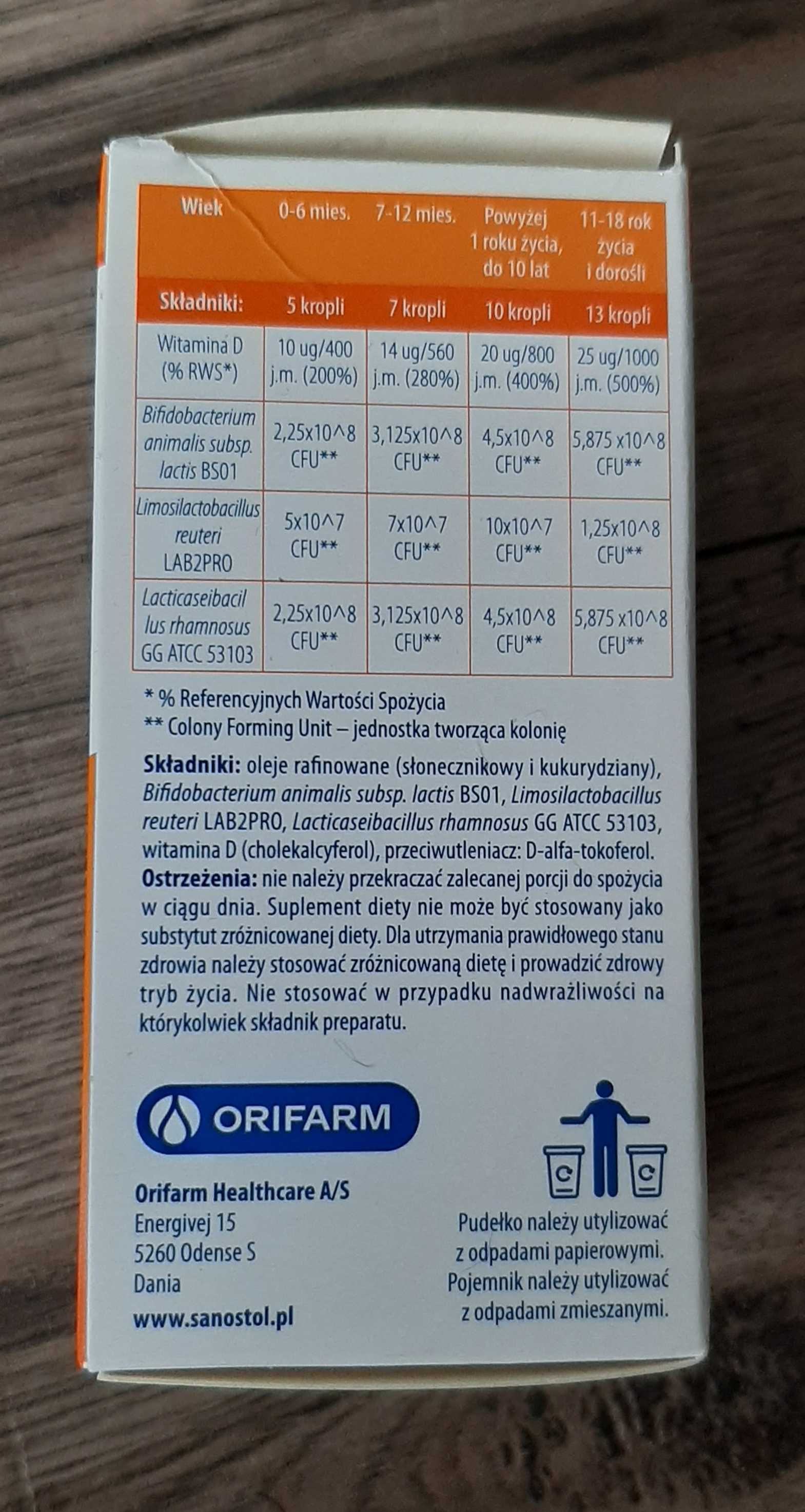 Sanostol Mikroflora + D3 krople 8 ml