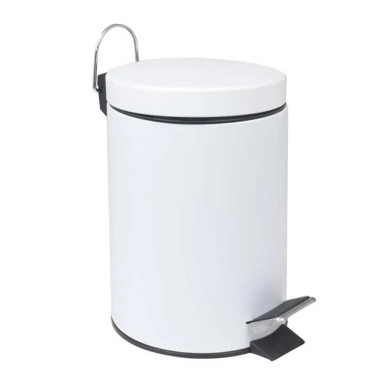 Kosz na śmieci na pedał, do łazienki, biura - biały, 3 l