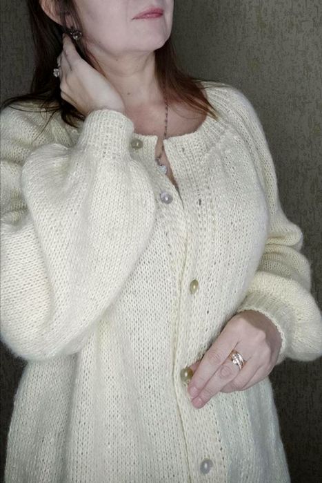 Кардиган вязаний молочний