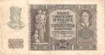 05. Stary banknot. 20 złotych 1940