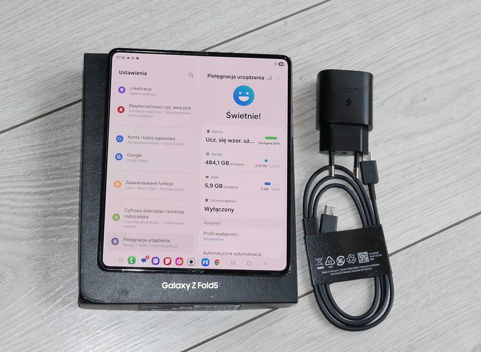 Samsung Z Fold 5 DS, 12/512GB, Czarny + Gratis, Idealny